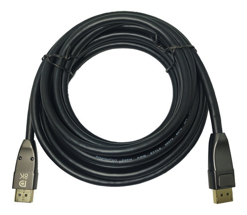 Cabo Displayport 1.4 Plugs Dourados 8k De 5 Metros - 32gbps