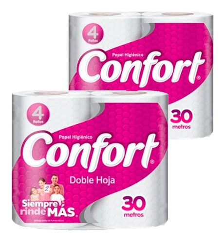 Papel Higiénico Confort 30 Mts X 2 Paquetes