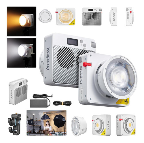 Luz De Vídeo Led Cob Ml100bi 100w,6500k Max Con Mini Trípode