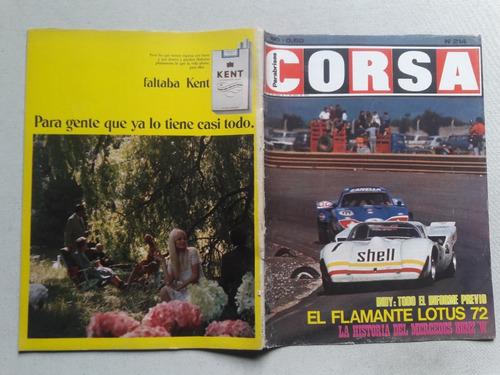 Revista Corsa N° 214 Junio 1970 - Lotus 72 - Mercedes Benz W