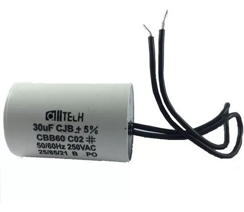 Capacitor De Partida P/ Motor 30uf 250v 37x48mm 2fios