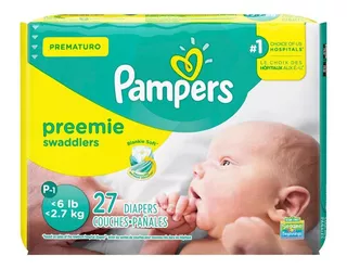 Fralda Pampers Bebês Prematuros Preemie Swaddlers Tam P 27un