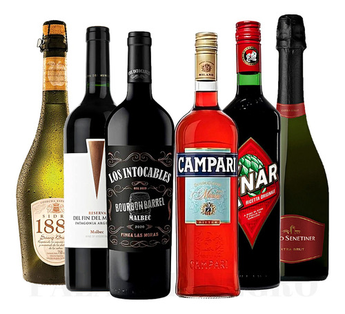 Mix Celebración Los Intocables + Campari + Cynar + Sidra