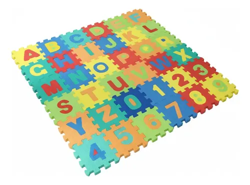 Tapete Infantil Sortido Eva 36 Peças - Tatame Números Letras Sortido