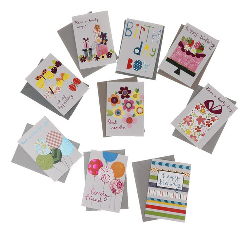 9pcs / Set Lindo Tarjeta De Felicitación Con Sobres Niños