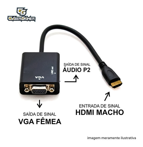 Imagem 2 de 6 de Adaptador Vga X Hdmi C/saída De Audio - Linha Premium