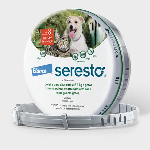 Coleira Antipulgas E Carrapatos Seresto Para Cães E Gatos 8k