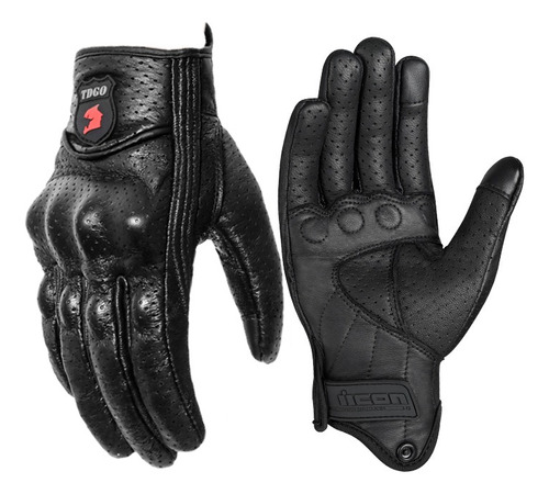 Guantes De Piel, Guantes De Moto, Protecciones Perforadas