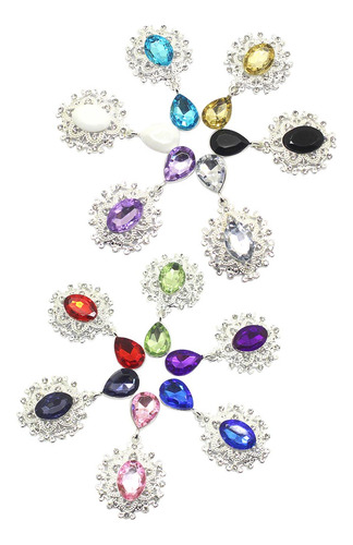 10 Botones Colgantes De Broche De Diamantes De Imitación De