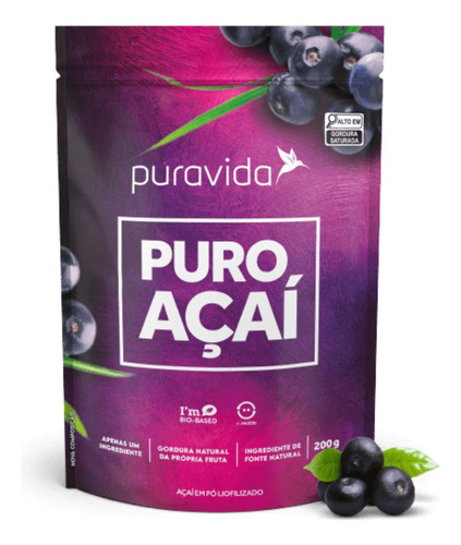 Puro Açaí Em Pó Liofilizado 200g - Pura Vida