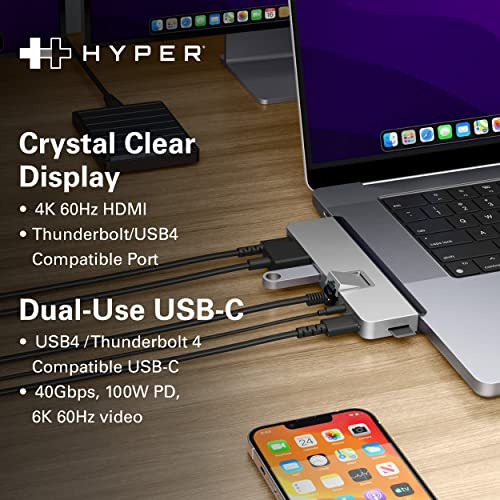 Hub Usb C Multipuerto Hyperdrive Duo Pro 7 En 2 Con Imán