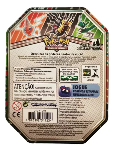 Jogo de Cartas - Pokémon Lata - 25 cartas - Potencial Oculto