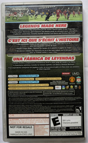 Pro Evolution Soccer 2009 Pes Playstation Portable (Usado)