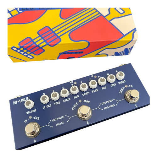 Pedal De Efecto M-vave Cube-baby Bass Azul