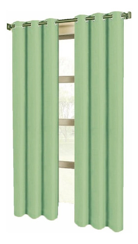 Cortinas Blackout 188cm Ancho X 240cm Largo En 2 Paneles Color Verde Sage