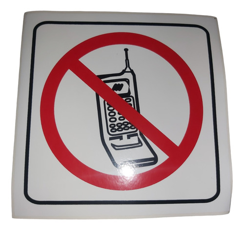 Calcomania Sticker Prohibido Usar Celular 15x15 X 5 Unidades