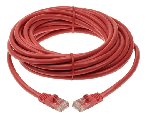 Cable Red Ethernet Utp Cat 5e Crossover 50 Pie Color Rojo