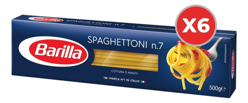 Fideos Barilla Spaghettoni Nº 7 500 Gr Origen Italia Pack X6