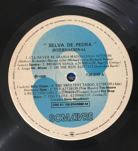 Lp Selva De Pedra (trilha Internacional Da Novela) Estandar (Usado)