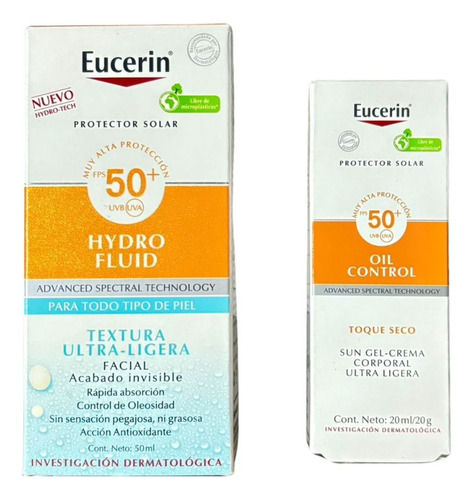 Kit Eucerin Hydrofluid 50ml+protector Solar 20ml