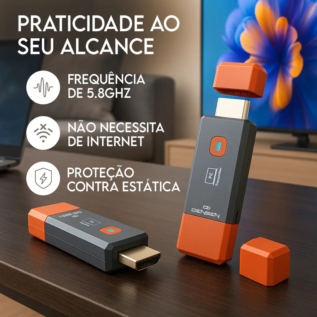 Transmissor Receptor Hdmi Sem Fio Wireless 1080p Full Hd 50m Metros Transmite Espelha Tv Ps5 Video... 4
