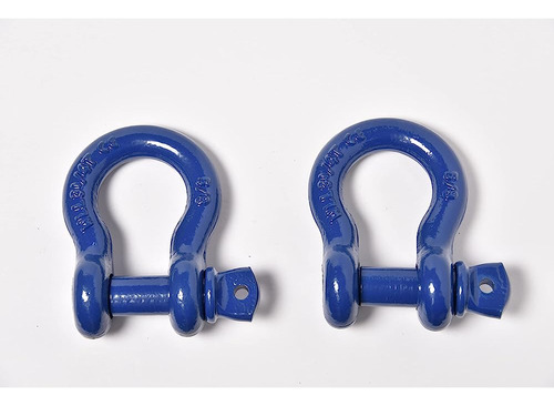 2 Pack Blue - Aparejo 5/8  Bow Shackles D Ring Rugged 13 Ton