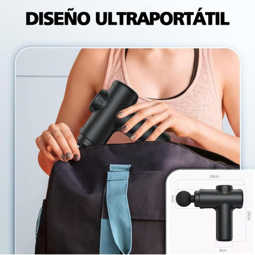 Pistola De Masaje Muscular, 4 Cabezales Masajeador Portatil