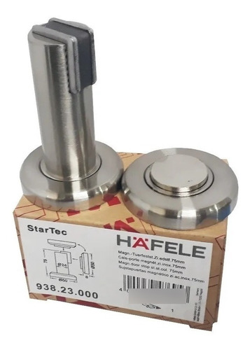 Imagen 2 de 4 de Reten Sujeta Puerta Magnetico Traba Hafele 938.23.000