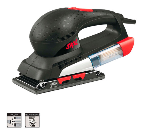 Lixadeira  profissional  orbital Skil Madera 7351  preta e vermelha 200W 220V