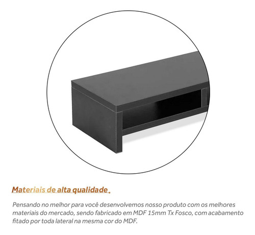 Suporte Para Monitor Em Mdf Com Divisório Gavetas Nicho