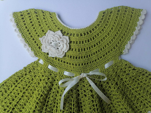 Vestido Tejido A Crochet Con Diadema La Niña Edith Para Bebe | Meses sin  intereses