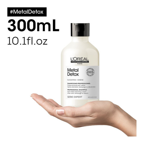Imagen 3 de 12 de Shampoo Limpiador Anti Metal Metal Detox Loreal Pro 300 Ml