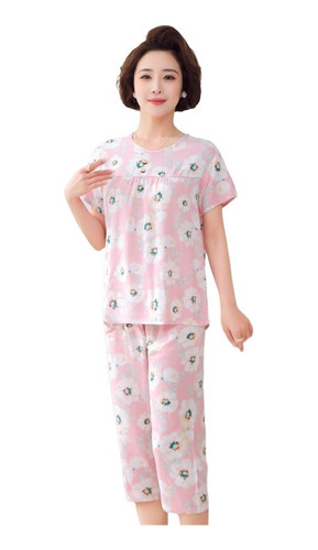 Conjunto De Pijama De Manga Corta Para Mujer