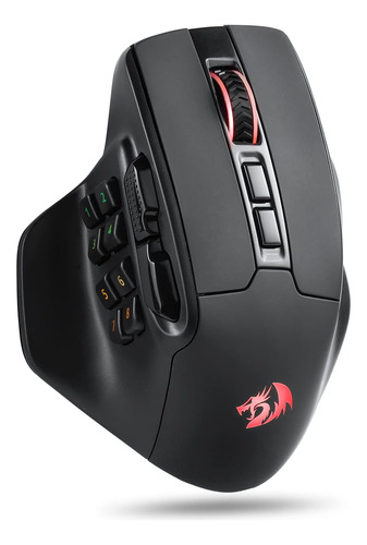 Redragon M811 Pro Ratón Inalámbrico Juegos Mmo, 15 Botones Y