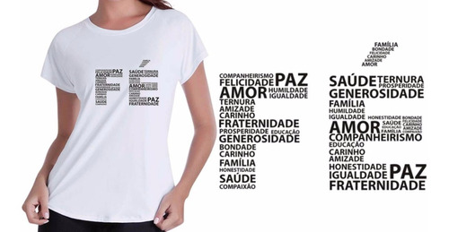 Camiseta Baby Look Gospel Evangelica Fé, Felicidade,amor,paz