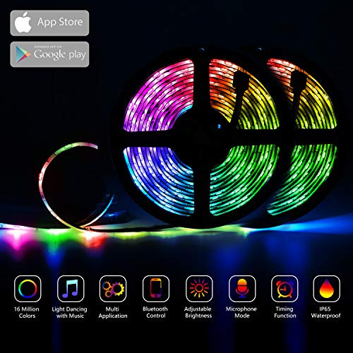 Tira Luz Led Rgb Pie Cinta Impermeable Musica Color Tecla