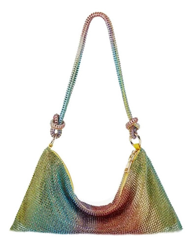 Bolso De Noche Elegante Con Cremallera Y Diamantes De Imitac