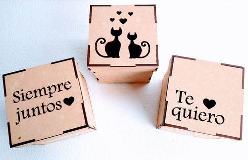 Caja 10x10 Con Tapa Calada Fibrofácil Día De Enamorados X 14