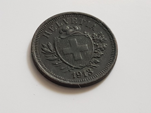 Moneda 1913 Suiza 1 Cent Franco Helvetia Coleccion