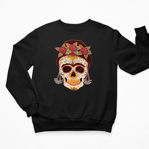 Imagen 2 de 4 de Sudadera Día De Muertos - Unisex - Halloween- Frida Kahlo