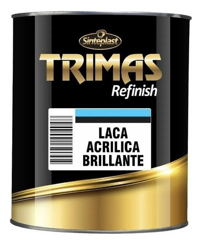 Laca Acrilica Negro Brillante Trimas Auto / Madera 1 Litro