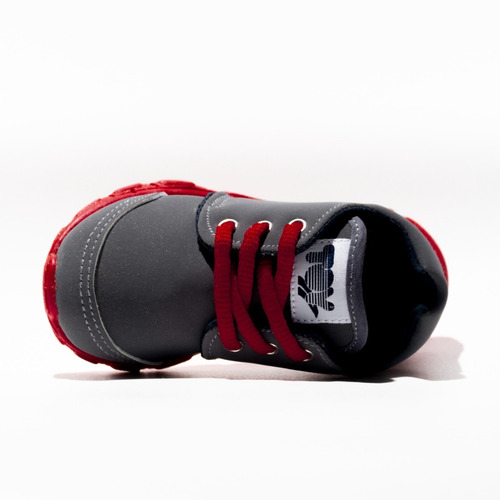 Imagen 4 de 8 de Zapatilla Urbana Niños Toy Gris Y Rojo (20 Al 26) Art H25gr