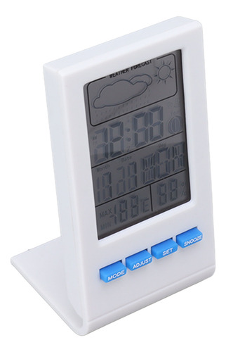 Higrómetro Digital Blanco Blanco Con Pantalla Lcd, Termómetr