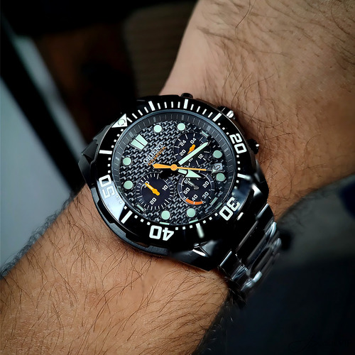 Relógio Pulso Orient Masculino Solartech Diver Myssc016 G1gx Grafite Preto