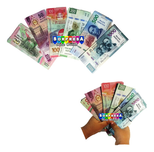 450 Billete Didáctico Mx Surtidos Contar Utilería