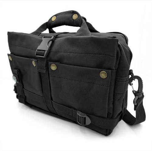 Mochila Militar Portafolio Compacto Maletin Tactico iPad Pro Color Negro
