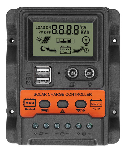 Controlador De Carga Solar, Pantalla Lcd, 2 Salidas Usb, Pan