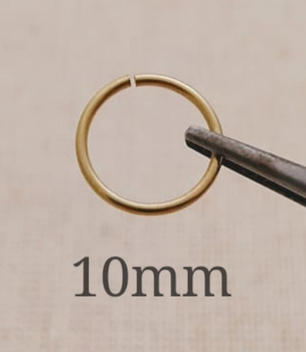 Aro Nariz Piercing 10mm Argollita Oro Amarillo 18k