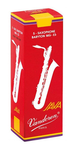 Vandoren Java Roja Cañas Sax Barítono (caja Con 5)