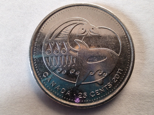 Moneda Canadá 25 Cents Orca 2011(x1595